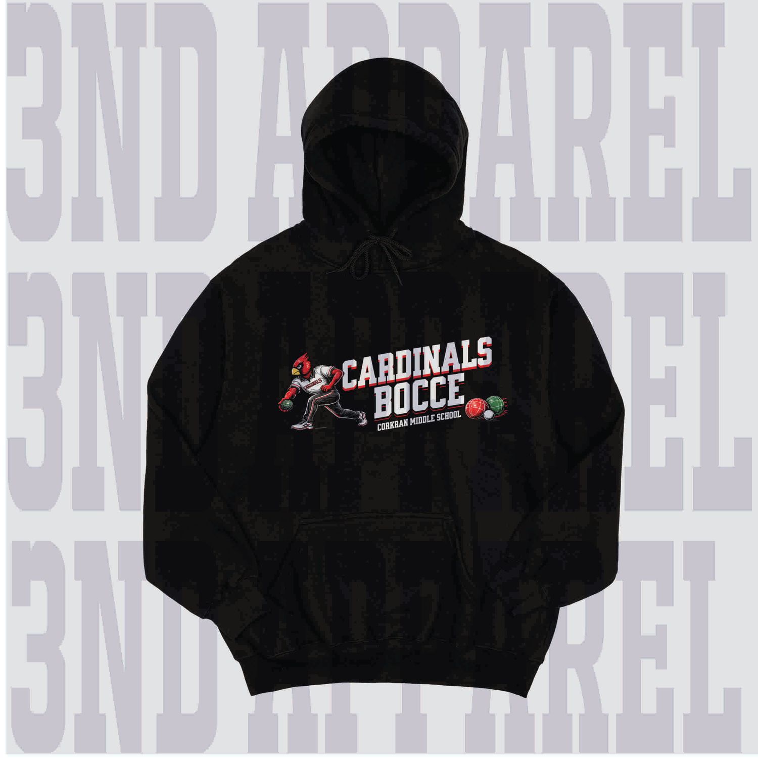 Corkran Cardinals Bocce Adult Cotton Sideline Hoodie