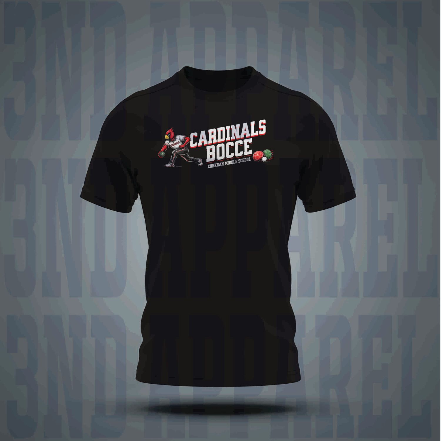 Corkran Cardinals Bocce Youth Sideline Performance T-shirt