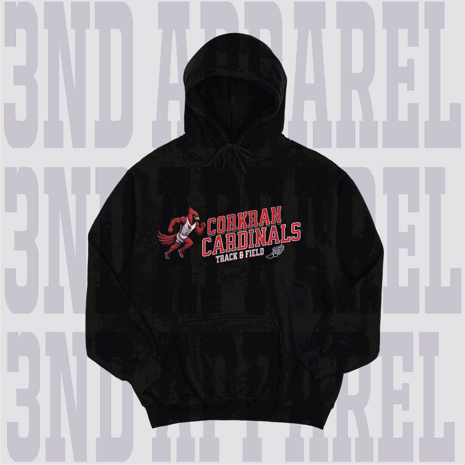 Corkran Cardinals Track and Field Sideline Youth Cotton Hoodie