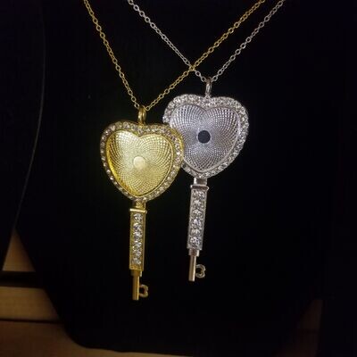 Diamond Key to My Heart Necklaces