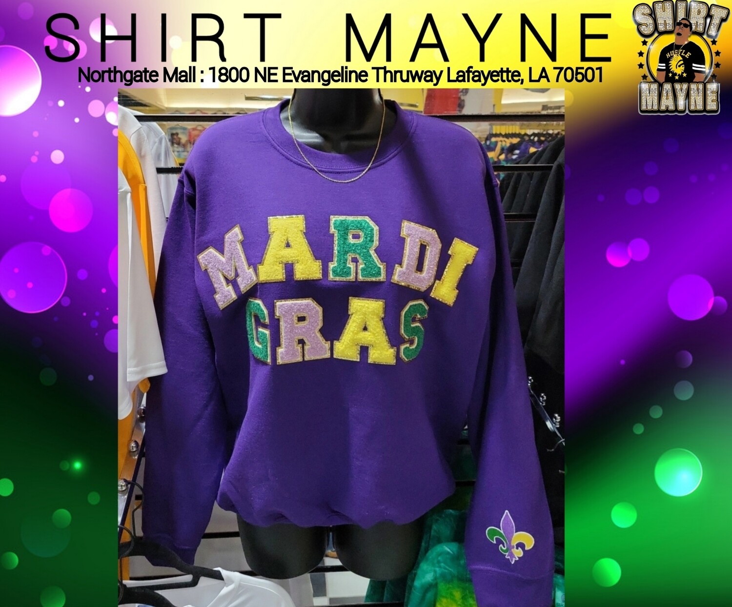 Mardi Gras Chenille Sweatshirt