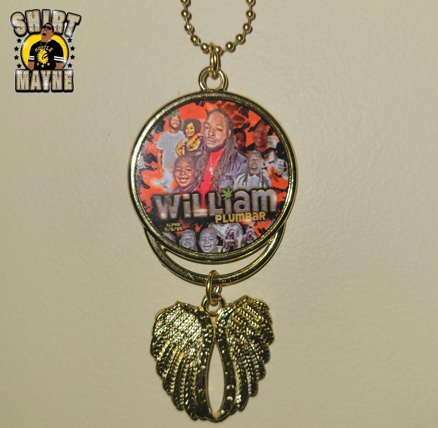 Custom Angel Wings Charm: Rotating Circle