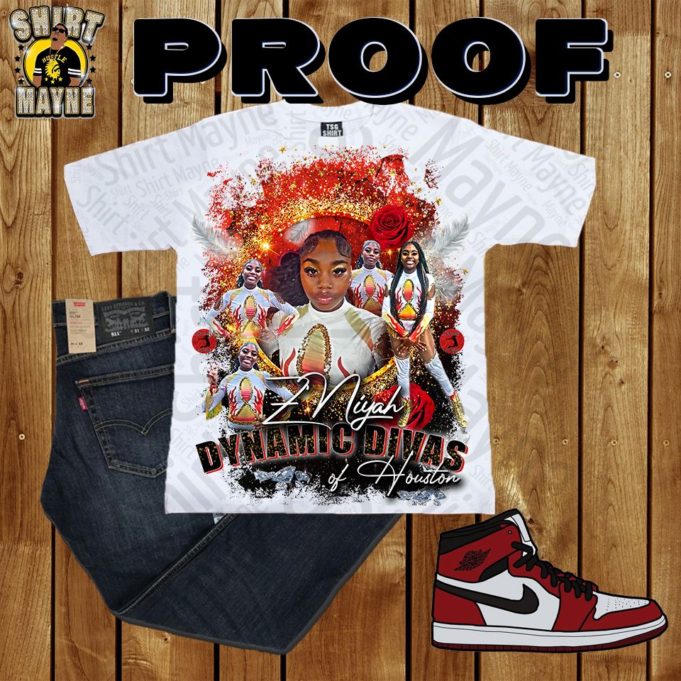 Oversized Print Shirt: Z&#39;Niyah Dynamic Divas of Houston
