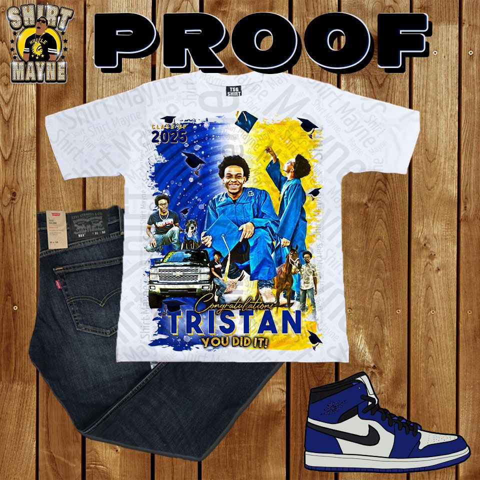 Oversized Print Shirt: Tristan Graduation