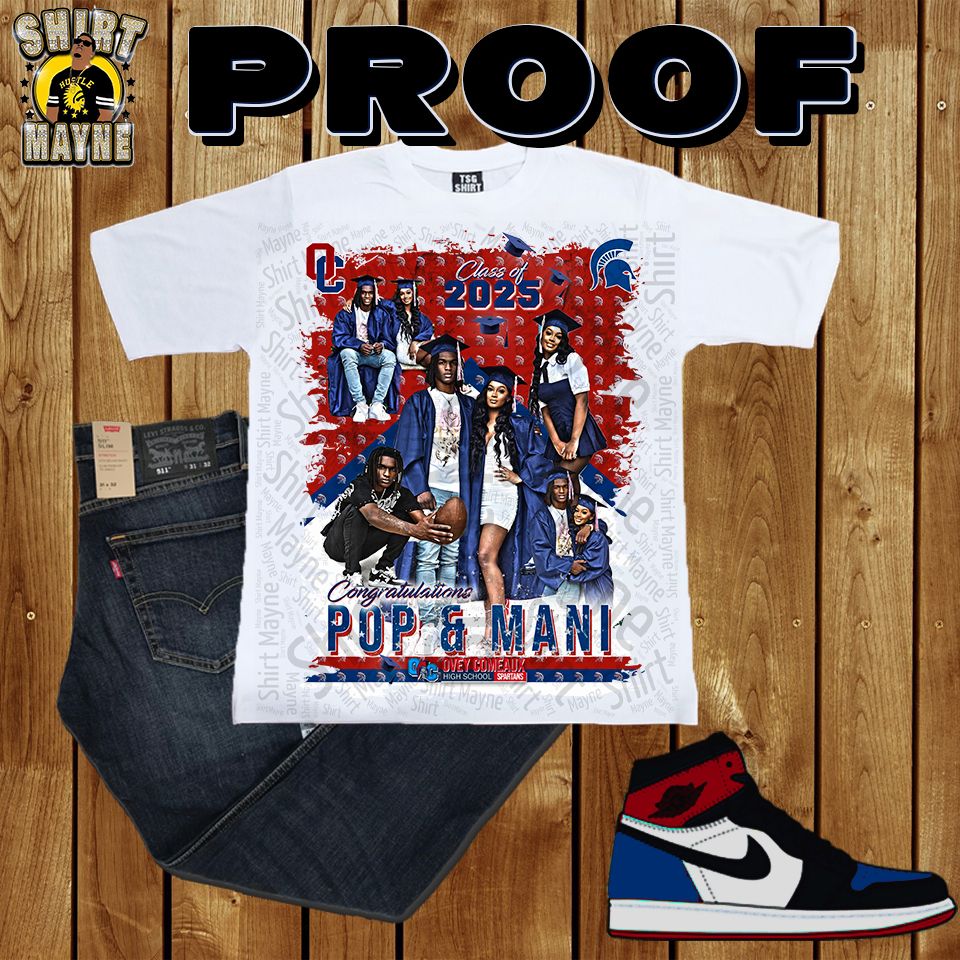 Oversized Print Shirt: Pop &amp; Mani Graduation