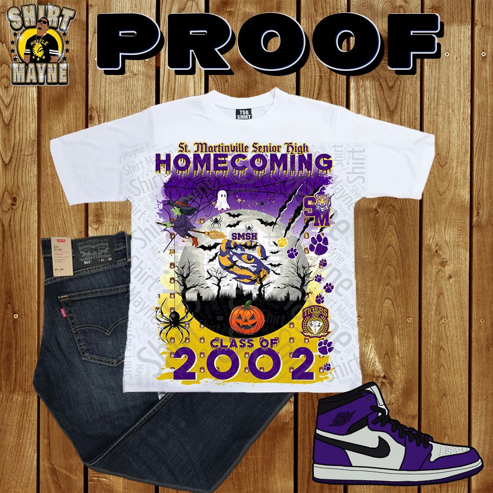 Oversized Print Shirt: St. Martinville High Halloween Homecoming