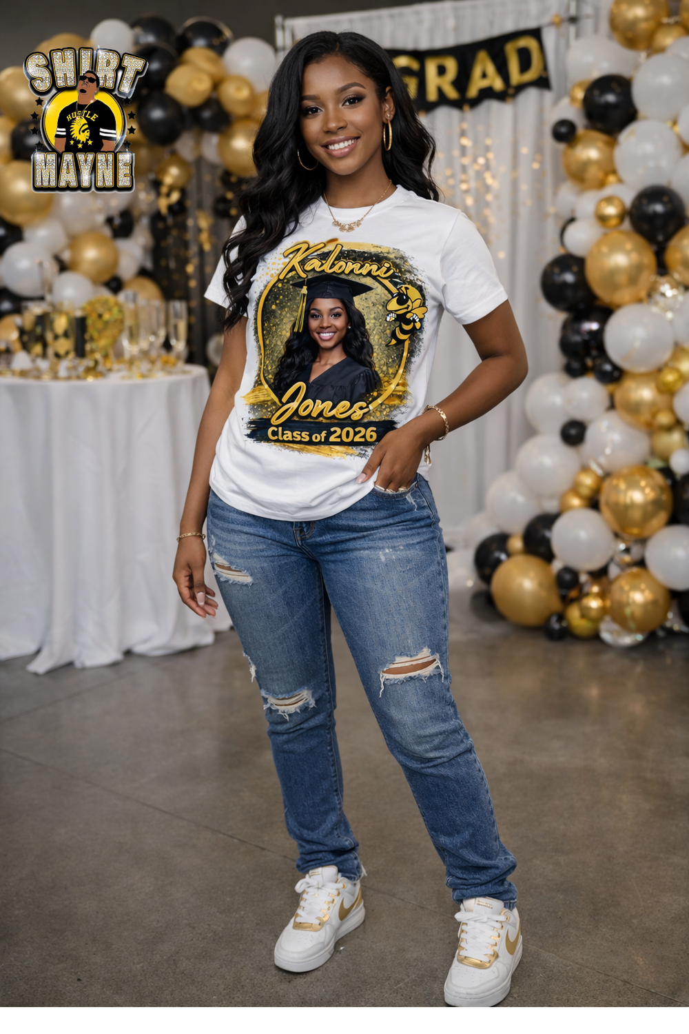 Graduation: Custom Oversized Print Shirt