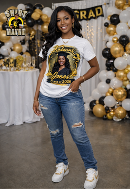 Graduation: Custom Oversized Print Shirt