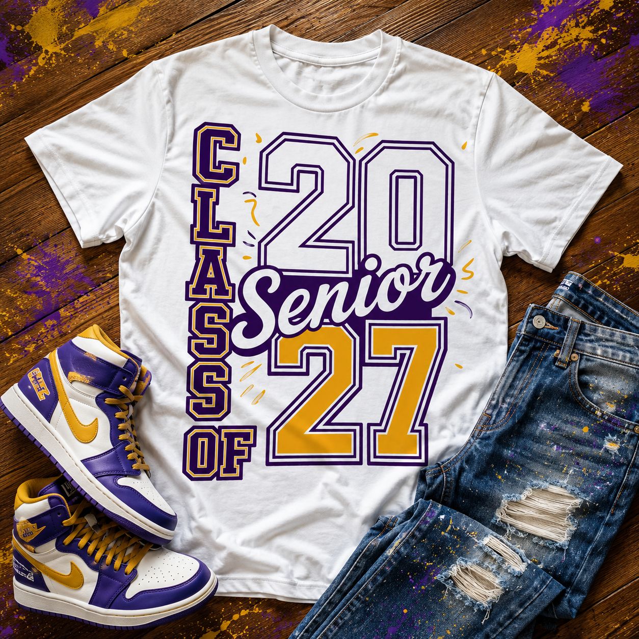 Oversized Print Shirt: Senior Class of 2027