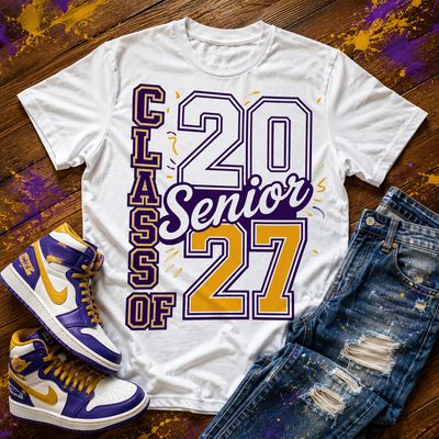 Oversized Print Shirt: Senior Class of 2027