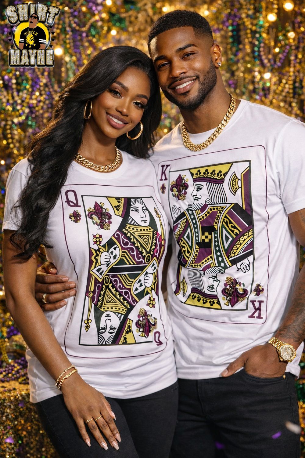 King + Queen Playing Card Mardi Gras Shirt