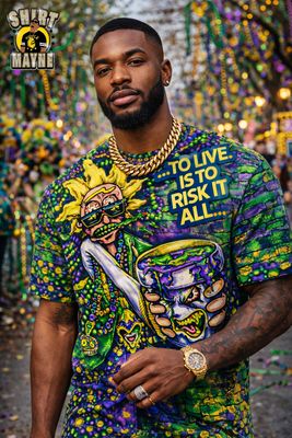 Mardi Gras Rick + Morty Shirt