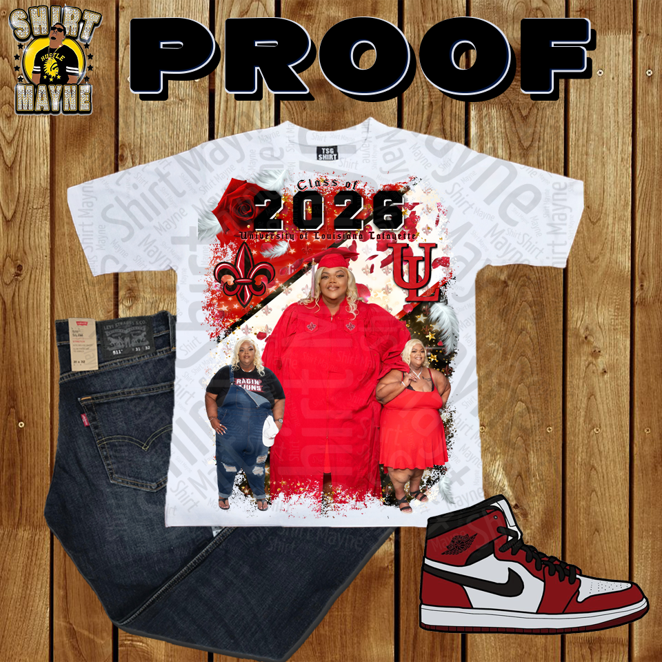 Oversized Print Shirt: Roshonda Graduation