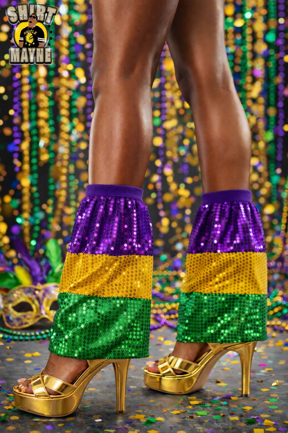 Mardi Gras Sequin Leg Warmers