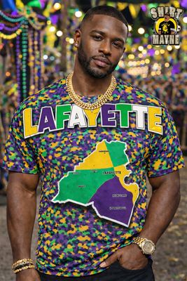 Lafayette Camouflage Mardi Gras Shirt