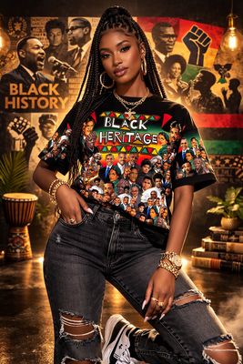 All Over Print Shirt: Black Heritage