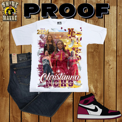 Oversized Print Shirt: Christanna Graduation