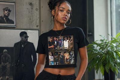Oversized Print Crop Top Shirt: The R&amp;B Tour 2