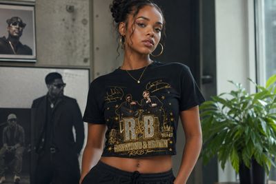 Oversized Print Crop Top Shirt: The R&amp;B Tour 4