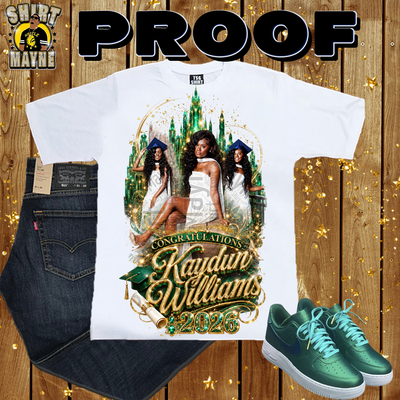 Oversized Print Shirt: Kaydun Williams Graduation