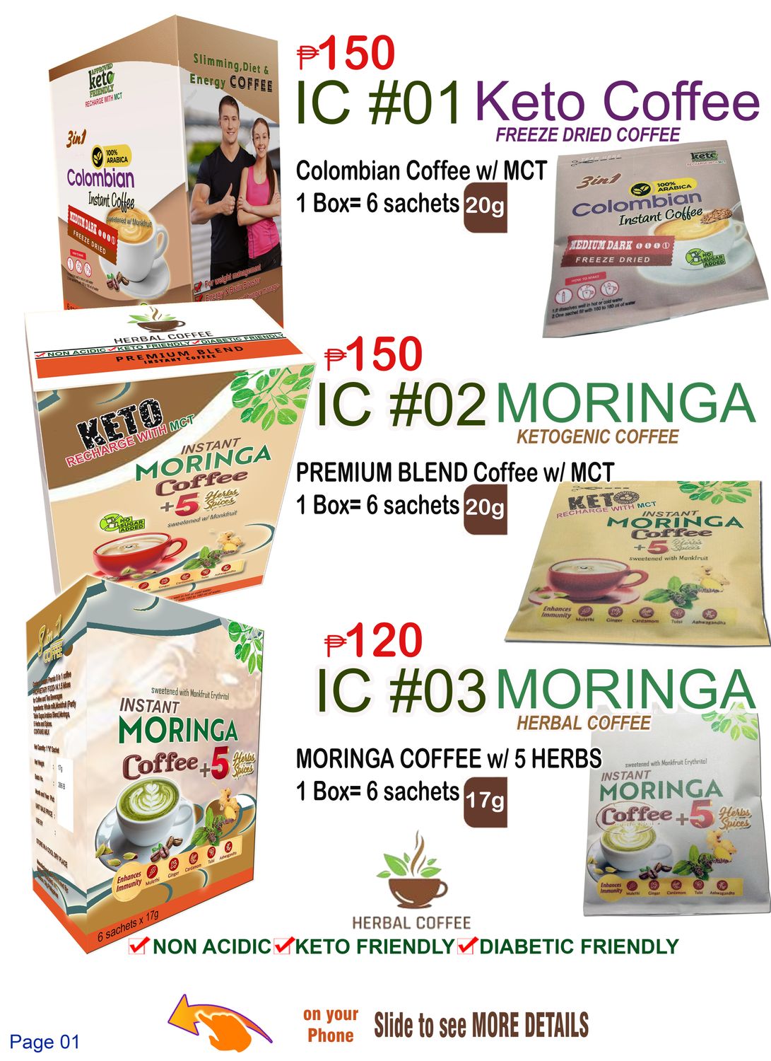 3 Varieties Healthy Coffee  120 to 150 Php/box