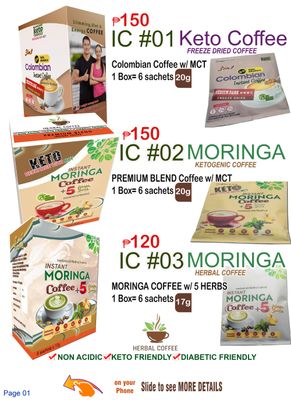3 Varieties Healthy Coffee 120 to 150 php