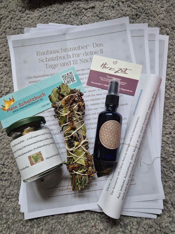 Handgemachtes Räucherbündel, mit Anleitung, Rauhnachtsräuchermischung, Energiespray mit Anleitung, Das Tagebuch der Rauhnachtsschatz und eine Herzmeditation von Tina Habammer! ( Herz- Zeit) Handgemachtes Räucherbündel, mit Anleitung, Rauhnachtsräuchermischung, Energiespray mit Anleitung, Das Tagebuch der Rauhnachtsschatz und eine Herzmeditation von Tina Habammer! ( Herz- Zeit)