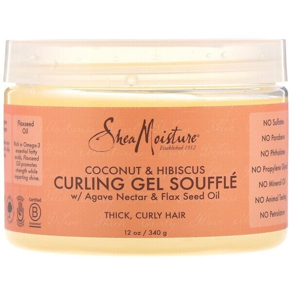 SheaMoisture, Curling Gel Souffle, Coconut &amp; Hibiscus, 12 oz (340 g)