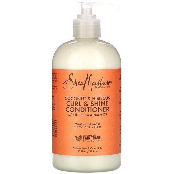 SheaMoisture, Curl &amp; Shine Conditioner, Coconut &amp; Hibiscus, 13 fl oz (384 ml)