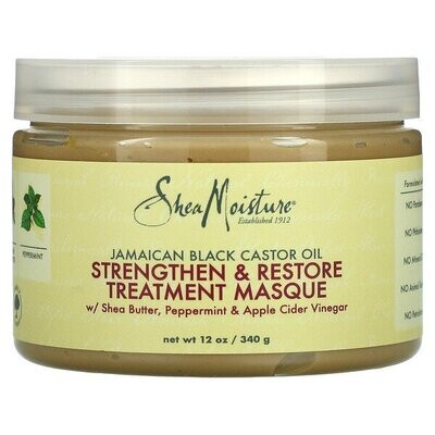 SheaMoisture, Jamaican Black Castor Oil, Strengthen &amp; Restore Treatment Masque, 12 oz (340 g)