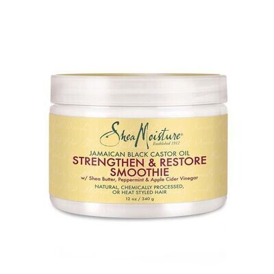 SheaMoisture, Strengthen &amp; Restore Smoothie with Shea Butter, Peppermint &amp; Apple Cider Vinegar, Jamaican Black Castor Oil, 12 oz (340 g)