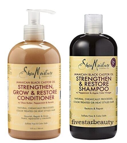 Sheamoisture Jamaican black castor oil strengthens &amp; restore shampoo and conditioner 