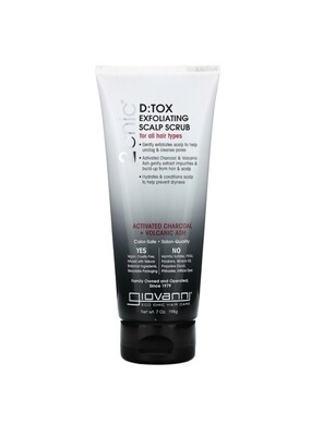 Giovanni 2chic, D:Tox Exfoliating Scalp Scrub, Activated Charcoal + Volcanic Ash, 7 oz (198 g)