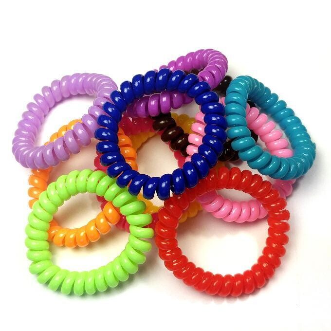 Spiral Hair Ties Pack of 4 Large Size RANDOM COLOUR