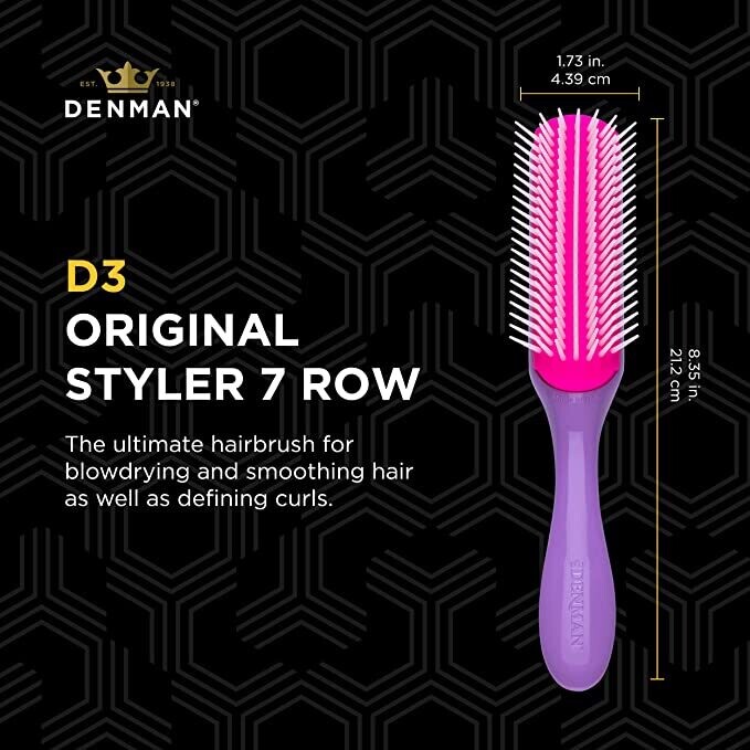 Denman Hair Brush D3 African Violet 7 Row