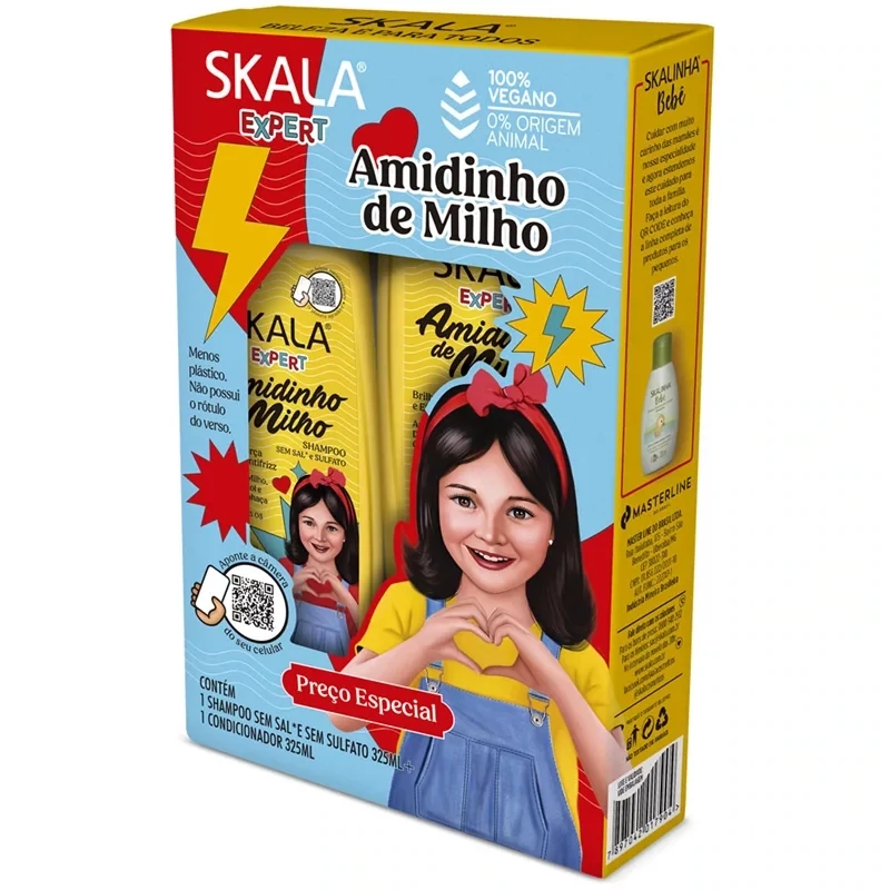 Skala Expert, Kids Corn Starch ,  Amidinho de Milho , Shampoo &amp; Conditioner KIT