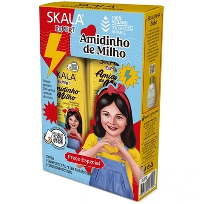 Skala Expert, Kids Corn Starch , Amidinho de Milho , Shampoo &amp; Conditioner KIT