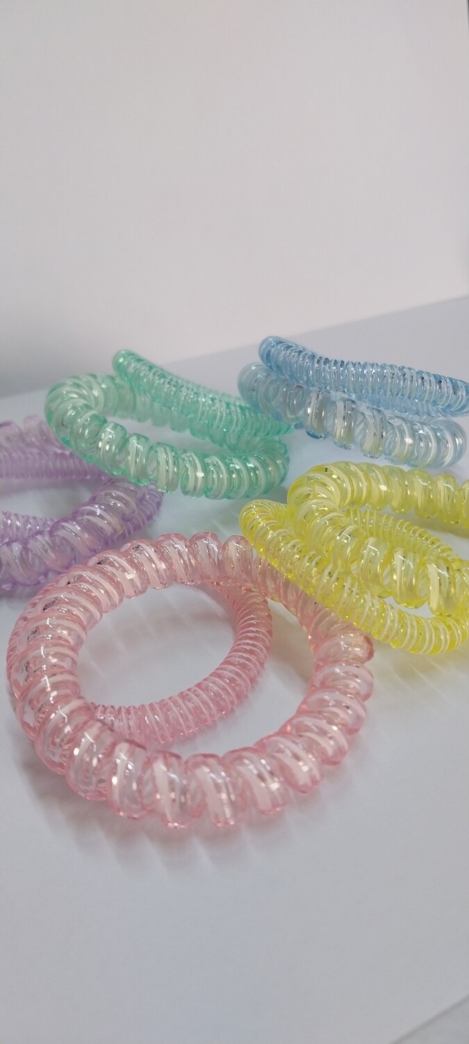 Large Thin and Thick Pastel Spiral Ties Set of 4