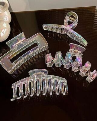 Holographic Hair Claw Clips Set of 4