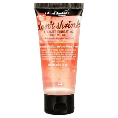 Aunt Jackie's Curls & Coils, Don't Shrink, Flaxseed Elongating Curling Gel, 3 oz (85 g)