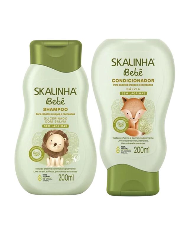 Skalainha Bebê, Glicerinado Sálvia Shampoo &amp; Coditioner Kit