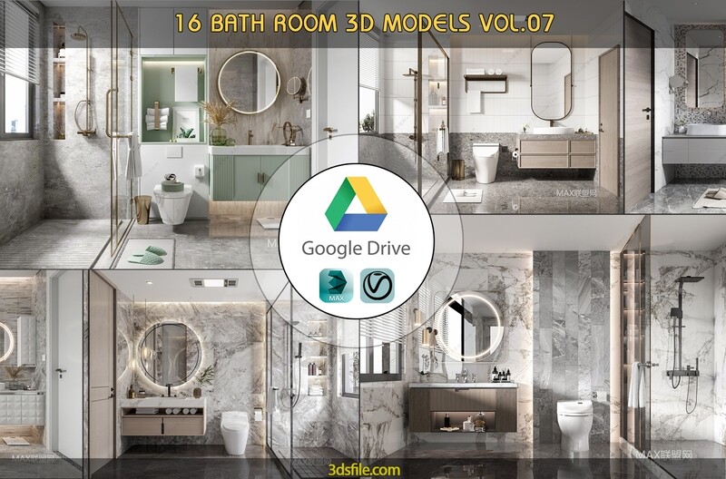 16 BATH ROOM 3D MODELS VOL07 - VRAY