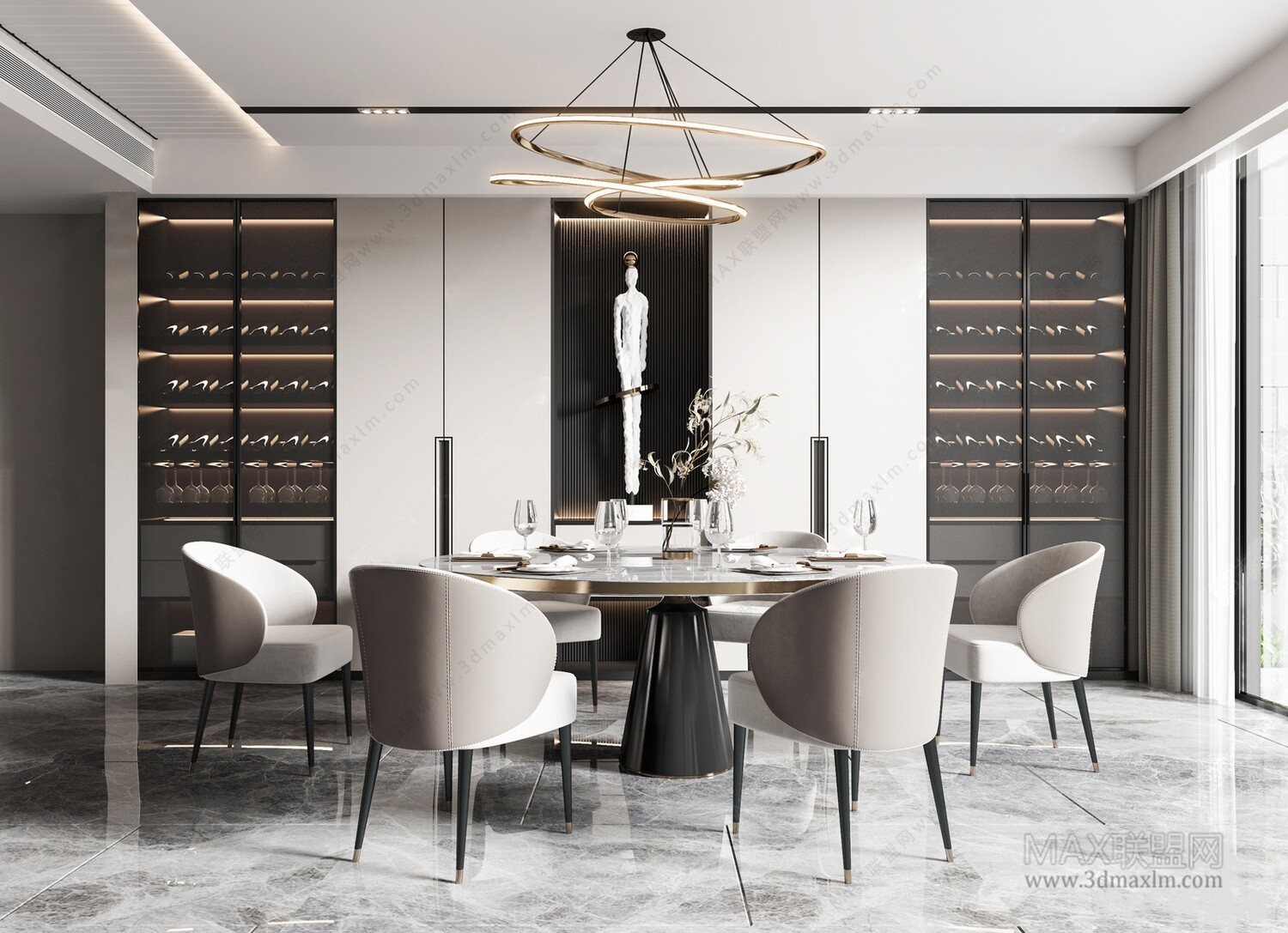 30 DINING ROOM 3D MODELS VOL.08- Vray