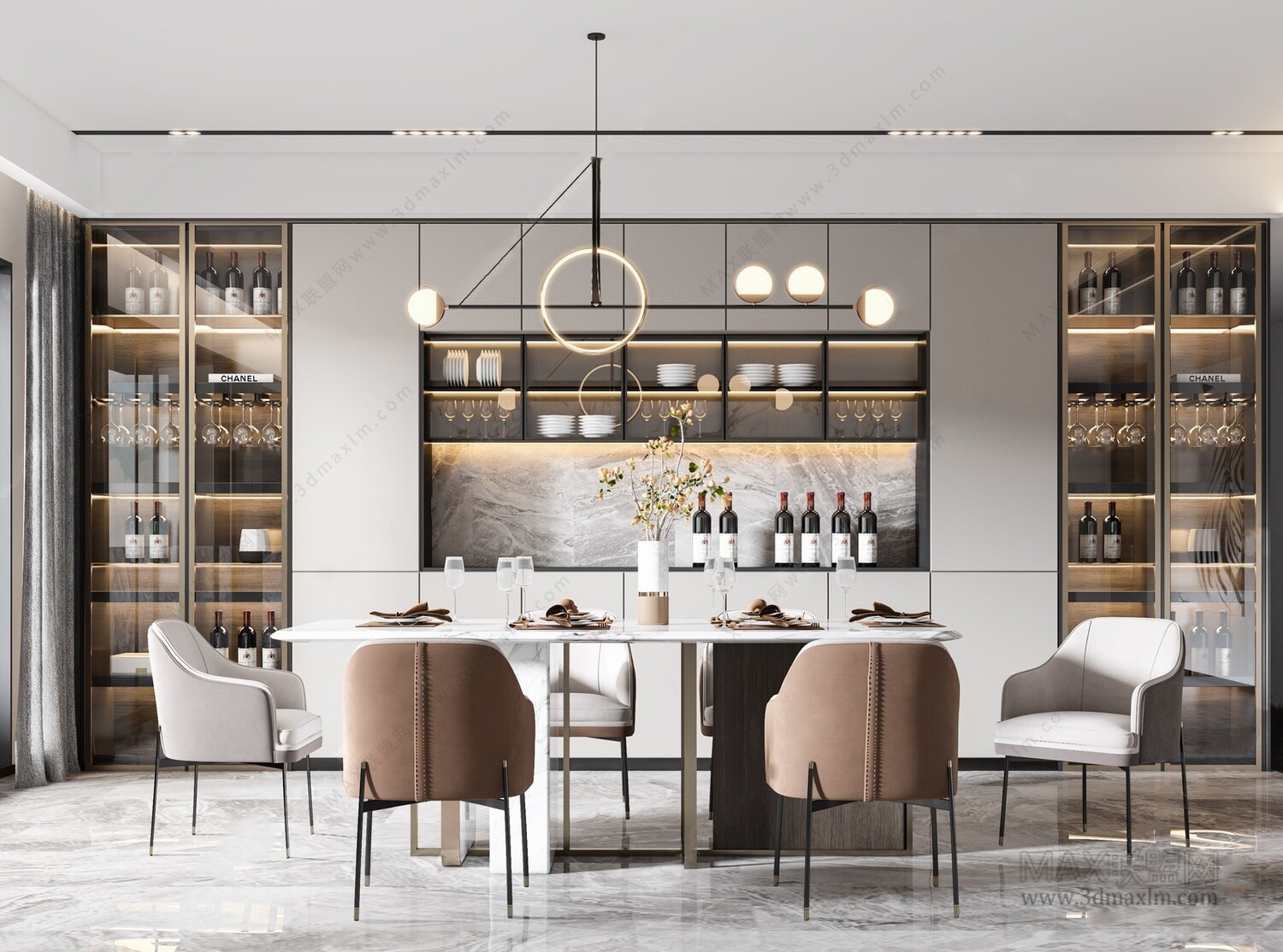 30 DINING ROOM 3D MODELS VOL.08- Vray