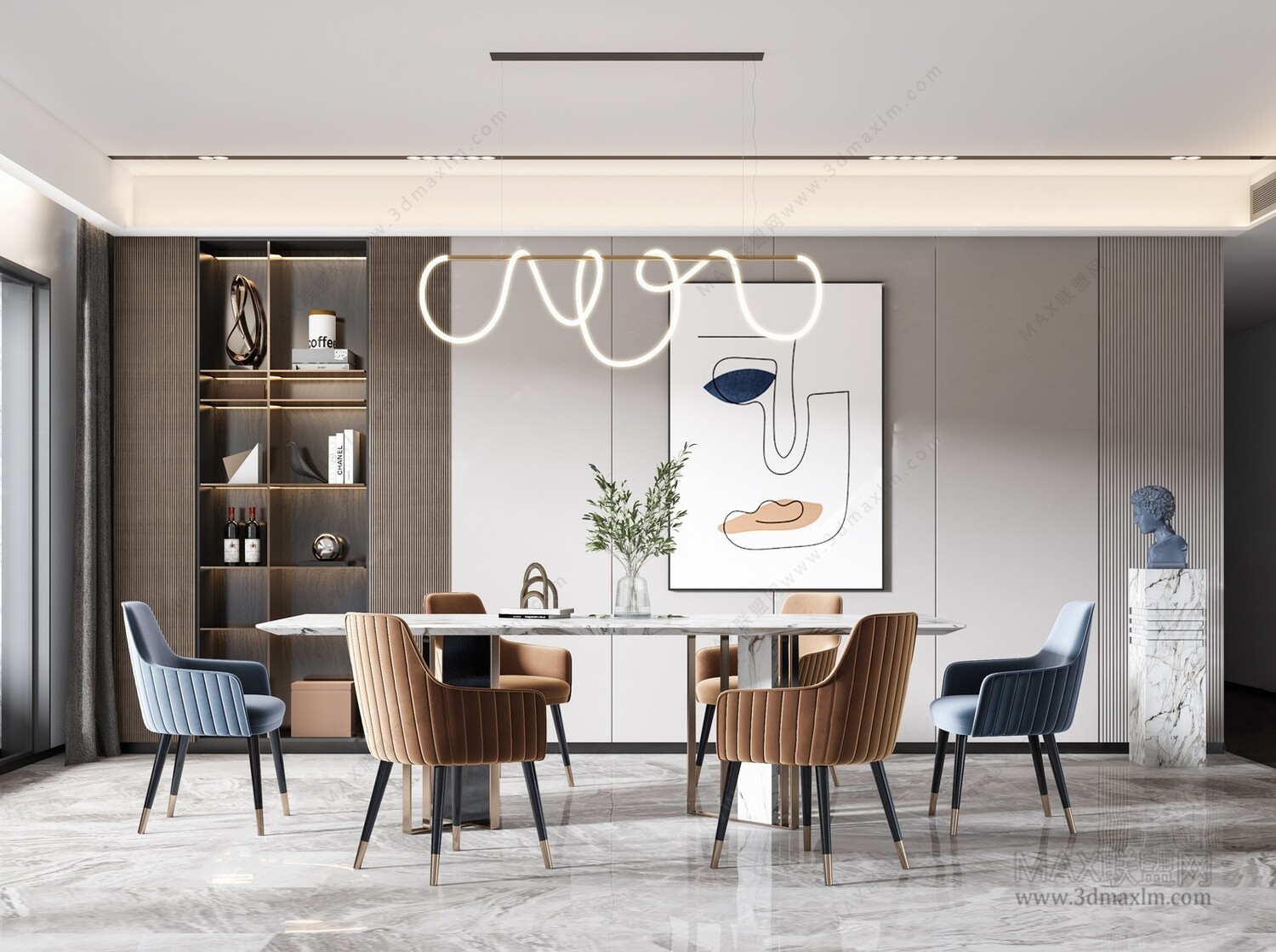 30 DINING ROOM 3D MODELS VOL.08- Vray