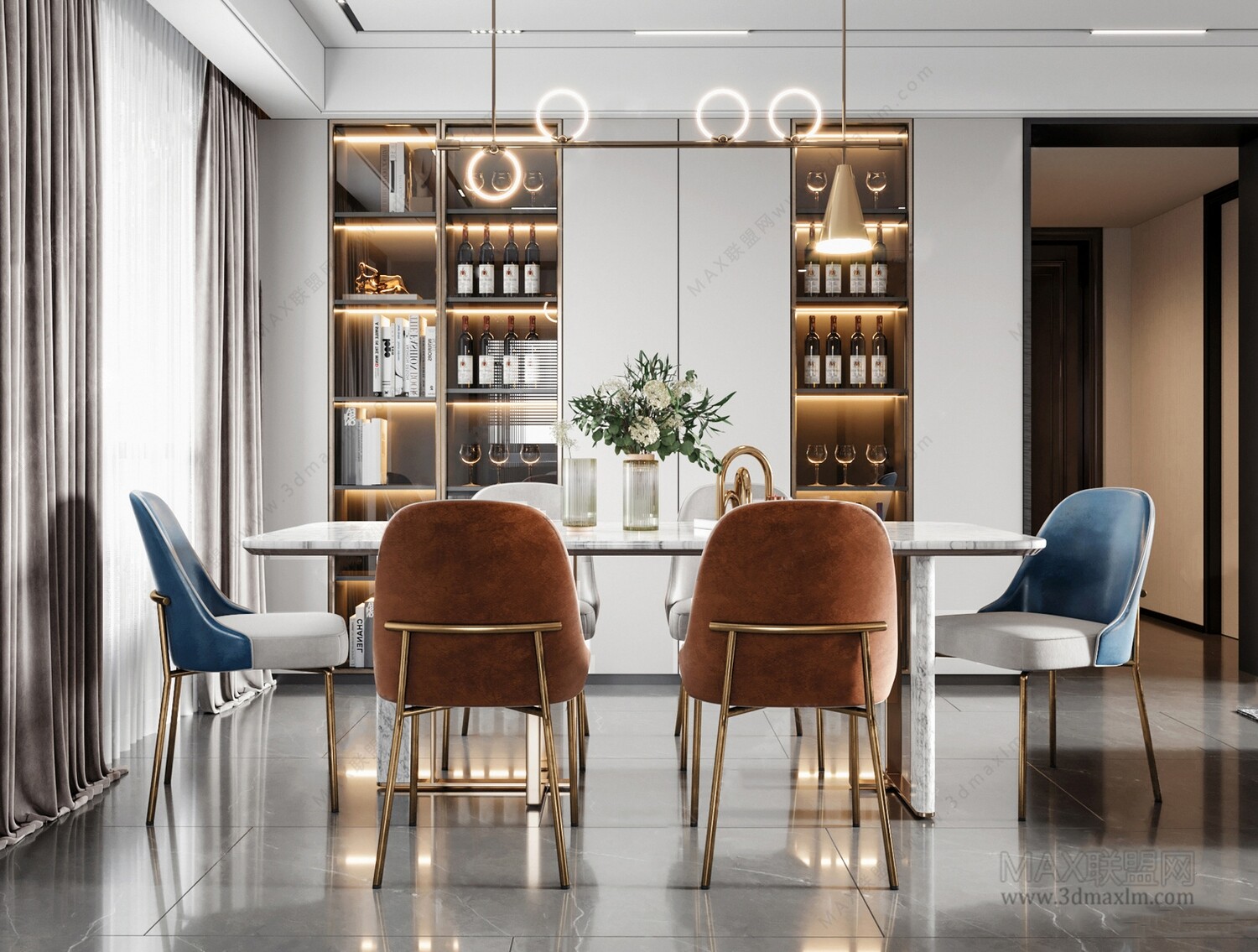 30 DINING ROOM 3D MODELS VOL.08- Vray