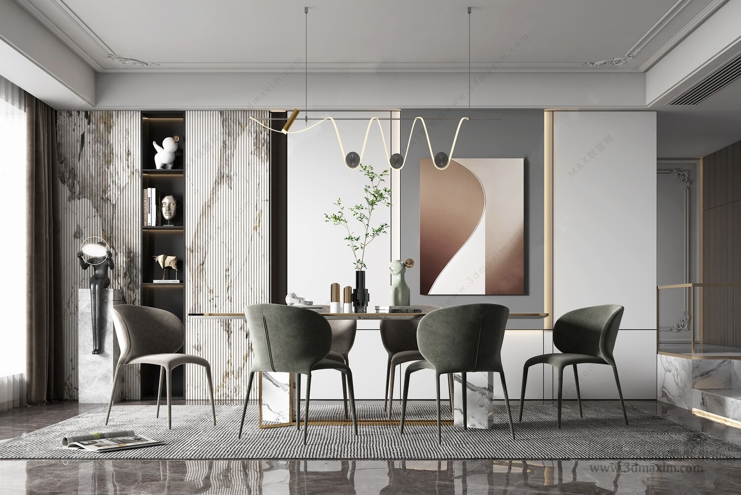 30 DINING ROOM 3D MODELS VOL.08- Vray