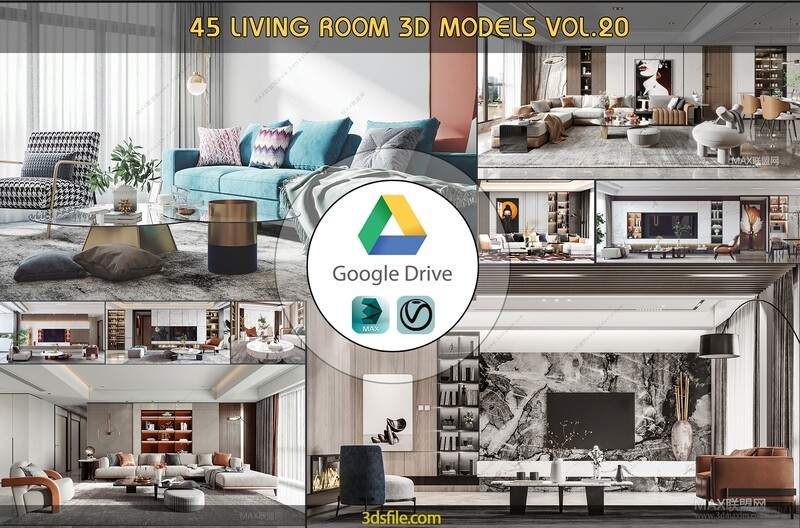 45 LIVING ROOM 3D MODELS VOL.20. Vray