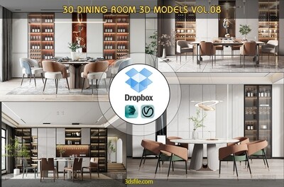 30 DINING ROOM 3D MODELS VOL.08- Vray