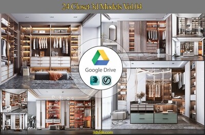 24 Closet 3d Models Vol.04 . Vray